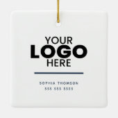 Custom Logo Gift Eerste kerst in ons nieuwe huis Keramisch Ornament (Achterkant)