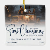 Custom Logo Gift Eerste kerst in ons nieuwe huis Keramisch Ornament (Voorkant)