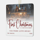 Custom Logo Gift Eerste kerst in ons nieuwe huis Keramisch Ornament (Links)
