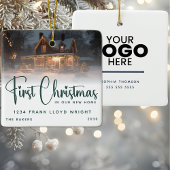 Custom Logo Gift Eerste kerst in ons nieuwe huis Keramisch Ornament