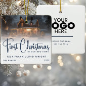 Custom Logo Gift Eerste kerst in ons nieuwe huis Keramisch Ornament