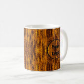 Custom logo gold and black pixel pattern koffiemok (Voorkant rechts)