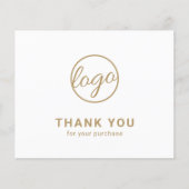 Custom Logo Gold Budget Thank You Card (Voorkant)