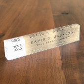 Custom Logo Gold Elegant Professional Naambordje (Zijkant)