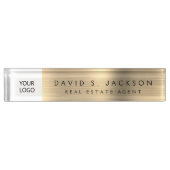 Custom Logo Gold Elegant Professional Naambordje (Voorkant)