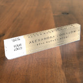 Custom Logo Gold Elegant Professional Naambordje (Zijkant)