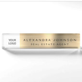 Custom Logo Gold Elegant Professional Naambordje (Voorkant)