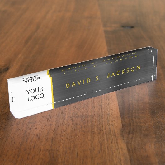 Custom Logo Gold Luxury Professional Executive Naambordje (Zijkant)