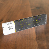 Custom Logo Gold Luxury Professional Executive Naambordje (Zijkant)