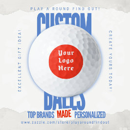 Custom Logo Golf Branding Retro Badge Tournament Golfballen