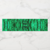 Custom logo green and  black pixel pattern waterfles etiket (Enkel label)