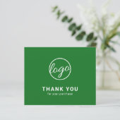 Custom Logo Green Budget Thank You Card (Staand voorkant)