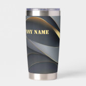 Custom Logo Grey Gold Business Geïsoleerde Drinkbeker (Achterkant)