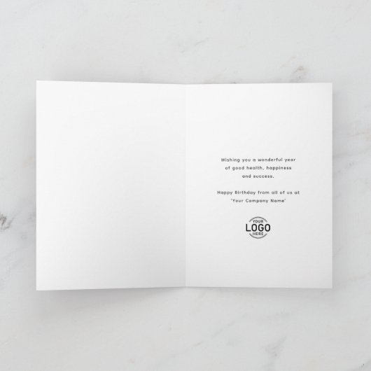 Custom Logo Hand Drawn Whimsical Cake Birthday Kaart (Binnen)