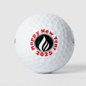 Custom logo Happy New Year 2025 golfballen (Voorkant)