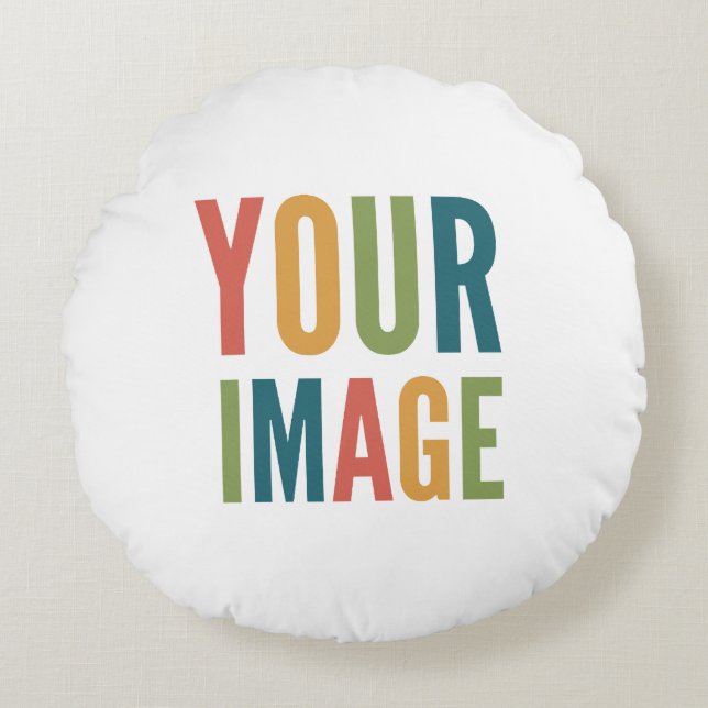 Custom Logo Here | Add Your Own Design Rond Kussen (Voorkant)