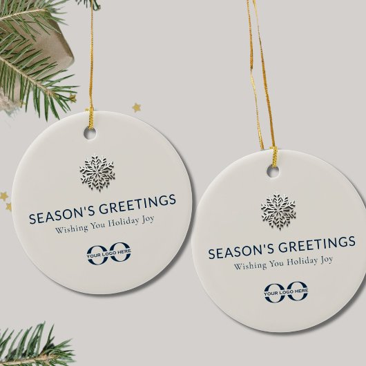 Custom Logo Holiday Joy Snowflake Ornament