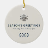 Custom Logo Holiday Joy Snowflake Ornament (Voorkant)