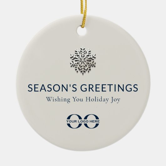 Custom Logo Holiday Joy Snowflake Ornament (Voorkant)