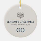 Custom Logo Holiday Joy Snowflake Ornament (Achterkant)