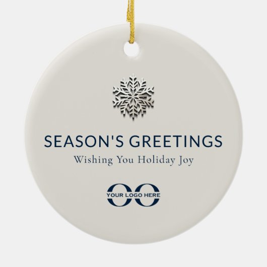 Custom Logo Holiday Joy Snowflake Ornament (Achterkant)
