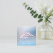 Custom Logo House Makelaar Home Roze Blauw Vierkante Visitekaartje (Staand voorkant)