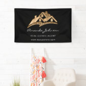 Custom Logo House Real Estate Agent Gold Black Squ Spandoek (Insitu)