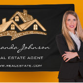 Custom Logo House Real Estate Agent Gold Black Squ Spandoek