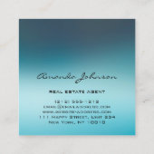 Custom Logo House Real Estate Agent Home Blue Blau Vierkante Visitekaartje (Achterkant)