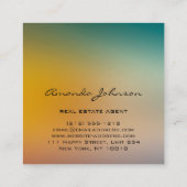 Custom Logo House Real Estate Agent Home Blue Ombr Vierkante Visitekaartje (Achterkant)