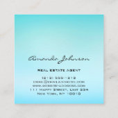 Custom Logo House Real Estate Agent Home Blue Ombr Vierkante Visitekaartje (Achterkant)