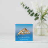 Custom Logo House Real Estate Agent Home Gold Vierkante Visitekaartje (Staand voorkant)