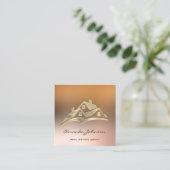 Custom Logo House Real Estate Agent Home Golden Vierkante Visitekaartje (Staand voorkant)