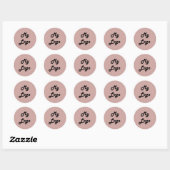 Custom logo image business dusty rose pink ronde sticker (Vel)