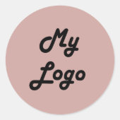 Custom logo image business dusty rose pink ronde sticker (Voorkant)