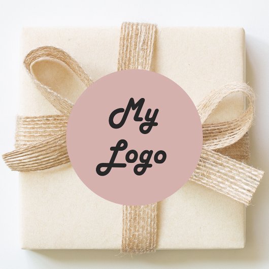 Custom logo image business dusty rose pink ronde sticker