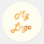 Custom logo image business ivory ronde sticker (Voorkant)