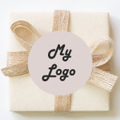 Custom logo image business taupe ronde sticker