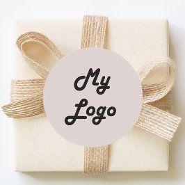 Custom logo image business taupe ronde sticker