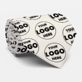 Custom Logo Ivory Cream - Professional Branded Stropdas (Opgerold)