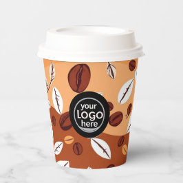 Custom Logo Koffiepapier Cup 8 oz Papieren Bekers