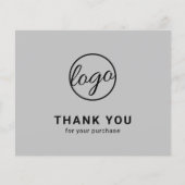 Custom Logo Light Gray Budget Thank You Card (Voorkant)