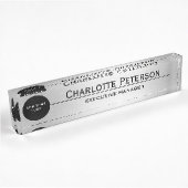 Custom Logo Luxury Silver Metal Executive Naambordje