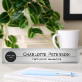 Custom Logo Luxury Silver Metal Executive Naambordje