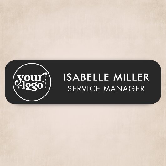 Custom Logo Magnetic Or Safety Pin Black Small Naamplaatje