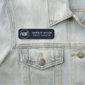 Custom Logo Magnetic Or Safety Pin Navy Small Naamplaatje (In situ)