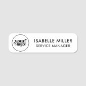 Custom Logo Magnetic Or Safety Pin White Small Naamplaatje (Voorkant)