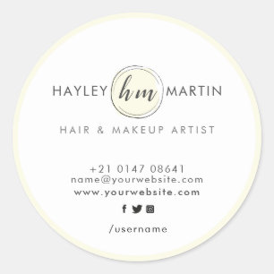 Custom Logo Makeup Artist Beauty Salon Elegant Ronde Sticker