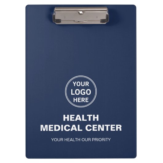 Custom Logo Medical Clinic Healthcare Navy Blue Klembord (Voorkant)