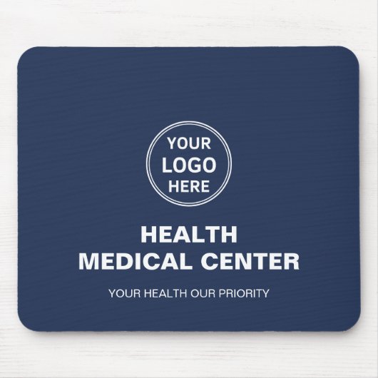 Custom Logo Medical Clinic Healthcare Navy Blue Muismat (Voorkant)